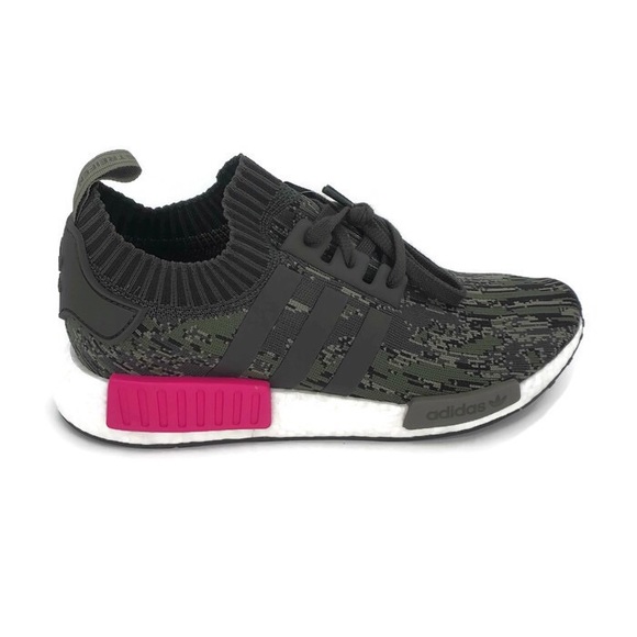 Adidas NMD R1 PK Utility Grey Camo Shock Pink S12 - Picture 5 of 8